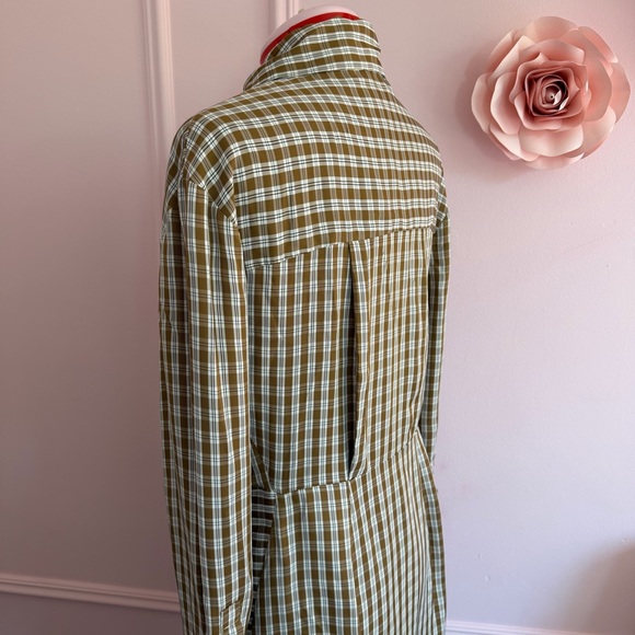 TOPSHOP Asymmetric Midi Dress, Plaid, Button-down, Cuffs, Women’s US 6 - Picture 6 of 15